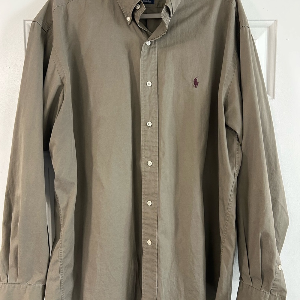 Polo by Ralph Lauren Men's Olive Green Shirt